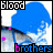 identical blue and white pixelated icons with 'blood' text at top left and 'brothers' text below, each icon's 'brothers' text alternates between pink and cyan colors