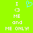 Pixelated green background with white text and a blue heart symbol in the center of two identical side-by-side layouts.