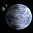 Pixelated space-themed buddy icon featuring a large moon with craters and two smaller asteroids on the left, next to green text reading "Original Icons .com" on a dark green background.