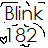 Four identical pixelated display "Blink" text above "182" with heart and zigzag symbols, each showing distinct symbol positions