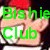 Green pixelated text 'Bishie Club' overlaid on a blurred figure with red hair and light skin, set against dark background.