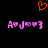 A pixelated orange heart symbol appears above two identical pink text strings on a black background, with the right string showing a subtle animation change.