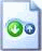 Two side-by-side document icons with green and blue circular symbols, one showing green on left and blue on right, the other reversed.