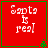 Red square with green border displays "Santa is real" text and small green tree icons at corners.