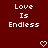 A static contact sheet showing two identical frames of a pixel art animation with white text and heart symbols on a dark red background.