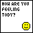 16 identical each displaying 'HOW ARE YOU FEELING TODAY?' text above a yellow smiley face with varying expressions