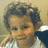 six pixelated images showing a child with curly hair in a striped shirt, with text overlays changing across frames