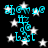 Cyan text 'Show me the last' appears over a black background with white stars, with a small cyan musical note symbol below the text.