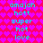 Pixelated text words 'amajah', 'hott', 'super hot', and 'love' repeated in two on a pink heart-patterned background with cyan lettering