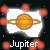 Pixelated Jupiter icon with orange rings on gray background, surrounded by colored dots and labeled 'Jupiter' in white text.