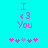 Pixelated cyan background with pink text "I <3 You" and five small stars below, where the third star is purple.