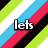 A four- displays diagonal stripes in black, white, lime green, cyan, and magenta with text elements 'lets', 'go', and 'CRAZY'