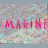 Pixelated pink text spelling 'IMAGINE' in multiple distorted variations across a static background with horizontal gray bands.