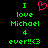Green pixelated text on black background reads 'I love Michael 4 ever!!<3' with a pink heart symbol replacing the word 'heart'.