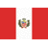 Pixelated flag with red vertical bands and white central band featuring a colorful emblem, next to text reading "Peruvian Pride".