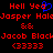 Red pixelated text on black background with blue heart symbol, repeated in two showing names and emoticons