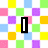 six pixelated text-based icons with colorful backgrounds and bold black-outlined white lettering