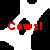 Black-and-white cow image with red text overlays and repeated "MOO!" in pixelated font across a