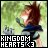 Pixelated icon shows a character with brown hair holding a green object against a green background, with text reading KINGDOM HEARTS 3 at the bottom.