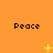 Orange background with repeated 'Peace' text and yellow star-like symbols in a pattern