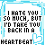 A 4x4 grid of identical pixel art frames showing a white text message on a light blue background with heart icons, each frame displaying the same static content.
