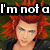 Pixelated character with spiky red hair and green eyes appears in four , each showing different text overlays