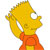 Pixelated cartoon character with yellow skin, large white eyes, and orange clothing in profile view.