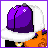 Pixelated cartoon character with orange skin, purple shorts, and a purple-and-white cap, shown in multiple poses with text "Freek a Leek" in purple or black.