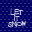 Blue background with white dots and four identical 'LET IT SNOW' text arrangements in a , each with pixelated lettering