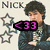 A four- shows a person with dark curly hair in various poses and text overlays: 'NICK' stars, '<33', 'see you', and 'MY JONAS'