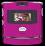 Pixelated static icon of a pink device with screen and button, likely a retro digital camera or handheld gadget.