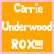 Static pixel art icon with orange background and white text reading "Carrie Underwood ROX" in three lines, framed by a light pink border.