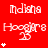Red background with white text 'Indiana' and 'Hoogies 25' repeated in a , each containing varying numbers of small white stars