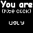 Static black-and-white pixel art displaying repeated 'You are' text with derogatory phrases below, arranged in on a solid black background