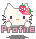 Pixel art cat with strawberry on head, pink 'Profile' text below, four variations showing subtle pose and expression changes.