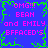 Blue background with green pixelated border and pink text reading "OMG!!! BEAN and EMILY BFFACED'S" repeated in a pattern