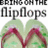 Pixelated image with green flip-flops, cyan text, and a black background featuring names and phrases.