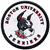 Circular icon with black border, white background, and red decorative elements surrounding a central dark figure with red accents on ears and limbs.