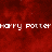 Red pixelated background with white text reading 'Harry Potter' and 'Because who needs a life anyway?' in blocky font.