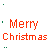 Animated sequence of 'Merry Christmas' text in red and green with pixelated errors