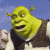 A pixelated contact sheet showing two frames of an animated Shrek icon with a green text logo on the right side.
