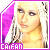 Pixelated image of a person with long blonde hair against pink background, text 'CAIFAN' at bottom left.