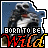 Four pixelated display a wolf-like creature with 'BORN TO BE WILD' text; each has distinct background and text colors