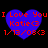 Four identical blue heart-shaped icons with red text reading "I Love You Katie<3 1/13/03<3" arranged in a two-by-two on black background