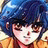 A pixelated anime-style character with blue hair and orange clothing appears on the left side of a contact sheet, while the right side displays white text reading "Anime IM" and "Cdm" against a black background.