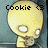 Pixelated yellow cartoon character with large white eyes holding a cookie, displayed in a four- with text overlays