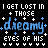 repeated text phrases in blue and white pixelated font on a black background, with some variations in star-like symbols