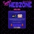 Pixelated blue square icon with two circular eyes, red accents, and purple text reading 'LOOZONI' above a pink top section against a dark speckled background.