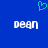 Blue background with cyan heart symbol above two white 'dean' text blocks in pixelated font.