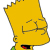 Pixelated yellow cartoon character with spiky hair, closed eyes, and a wide open mouth showing red and black interior.